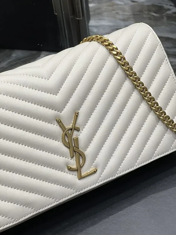 Saint Laurent Kata 99 Chain Bag White With Gold Hardware in YSL Saint Laurent Kata 99 Chain Bag White With Gold Hardware in YSL