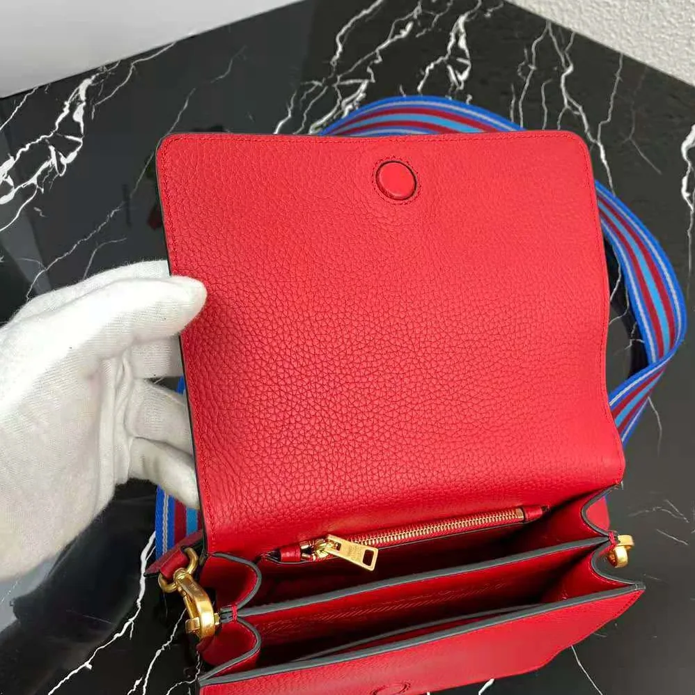 Prada Calf Leather Shoulder Bag for Women in Red