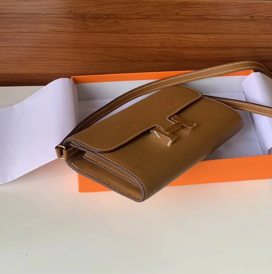 Hermes Constance Togo Long Wallet in Gold Toned Hardware Brown Hermes Constance Togo Long Wallet in Gold Toned Hardware Brown