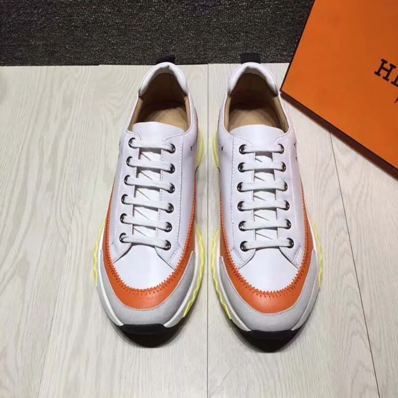 Hermes Rapid sneaker Shoes White Sole for Men in Orange