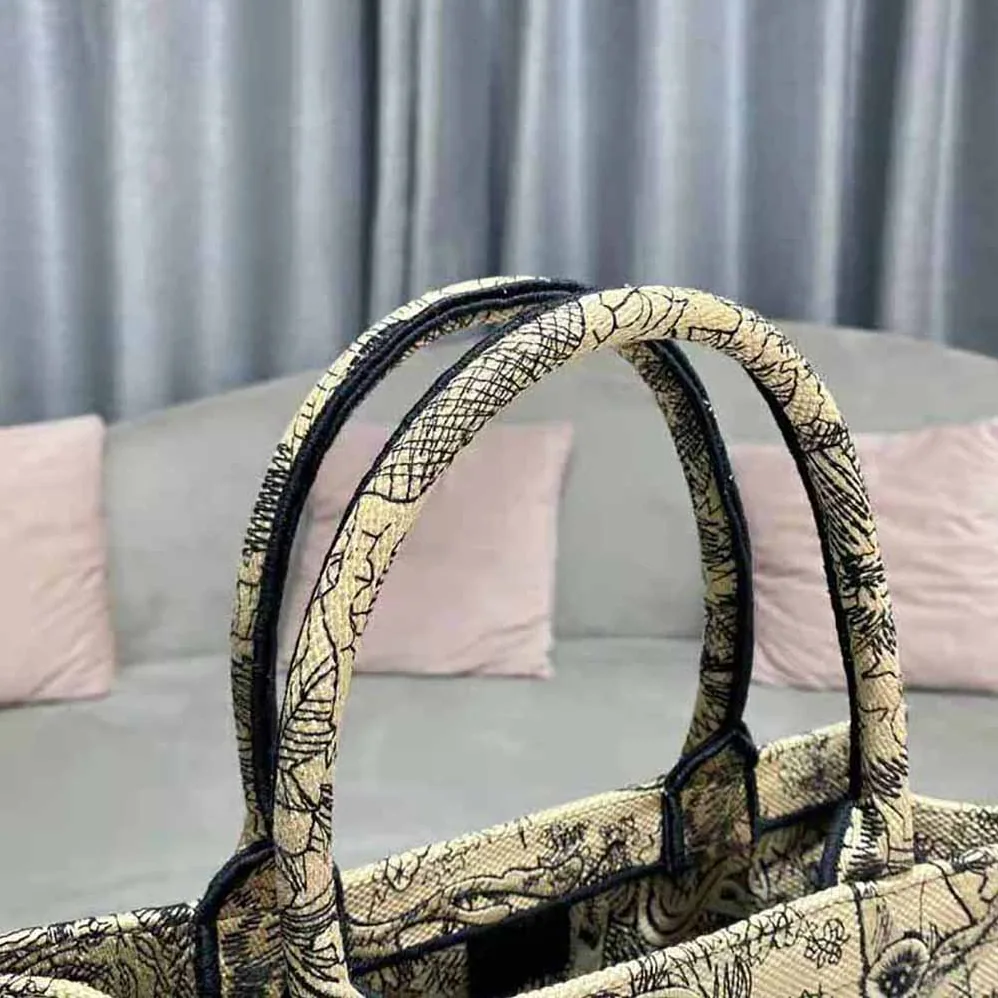 Dior Medium Dior Book Tote Brown Toile de Jouy Embroidery for Women