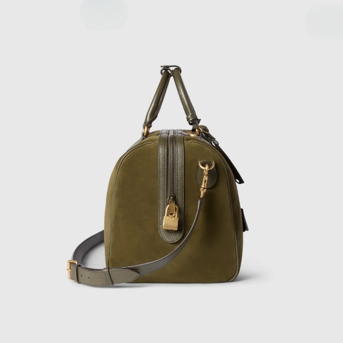 Gucci Savoy Medium Duffle Travel Bag in Dark Green Gold Hardware