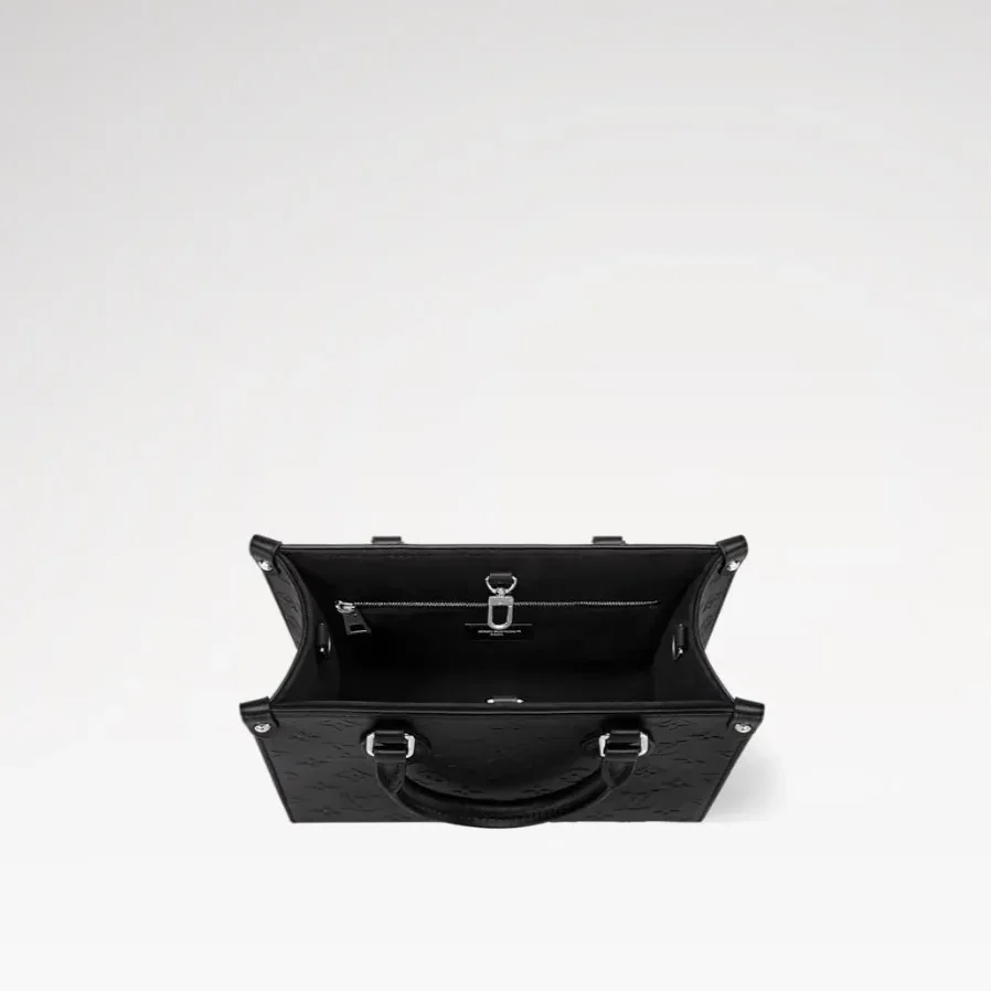 Louis Vuitton OnTheGo PM Tote Bag in Black Silver Hardware Louis Vuitton OnTheGo PM Tote Bag in Black Silver Hardware
