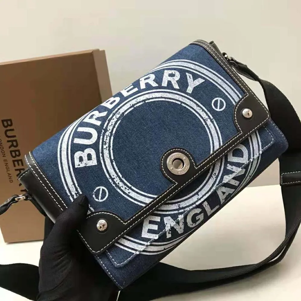 Burberry Logo Graphic Denim Note Crossbody Bag for Women