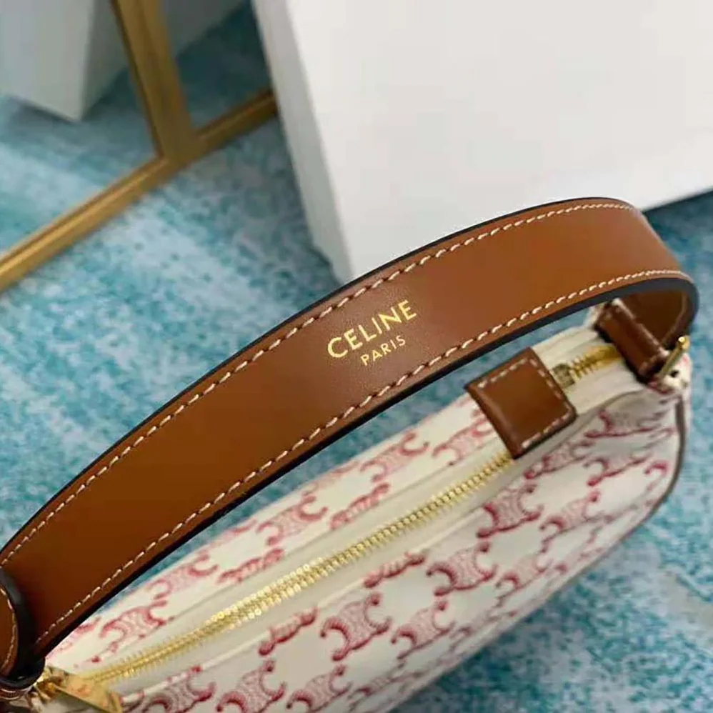 Celine Ava Bag in Triomphe Canvas and Calfskin for Women