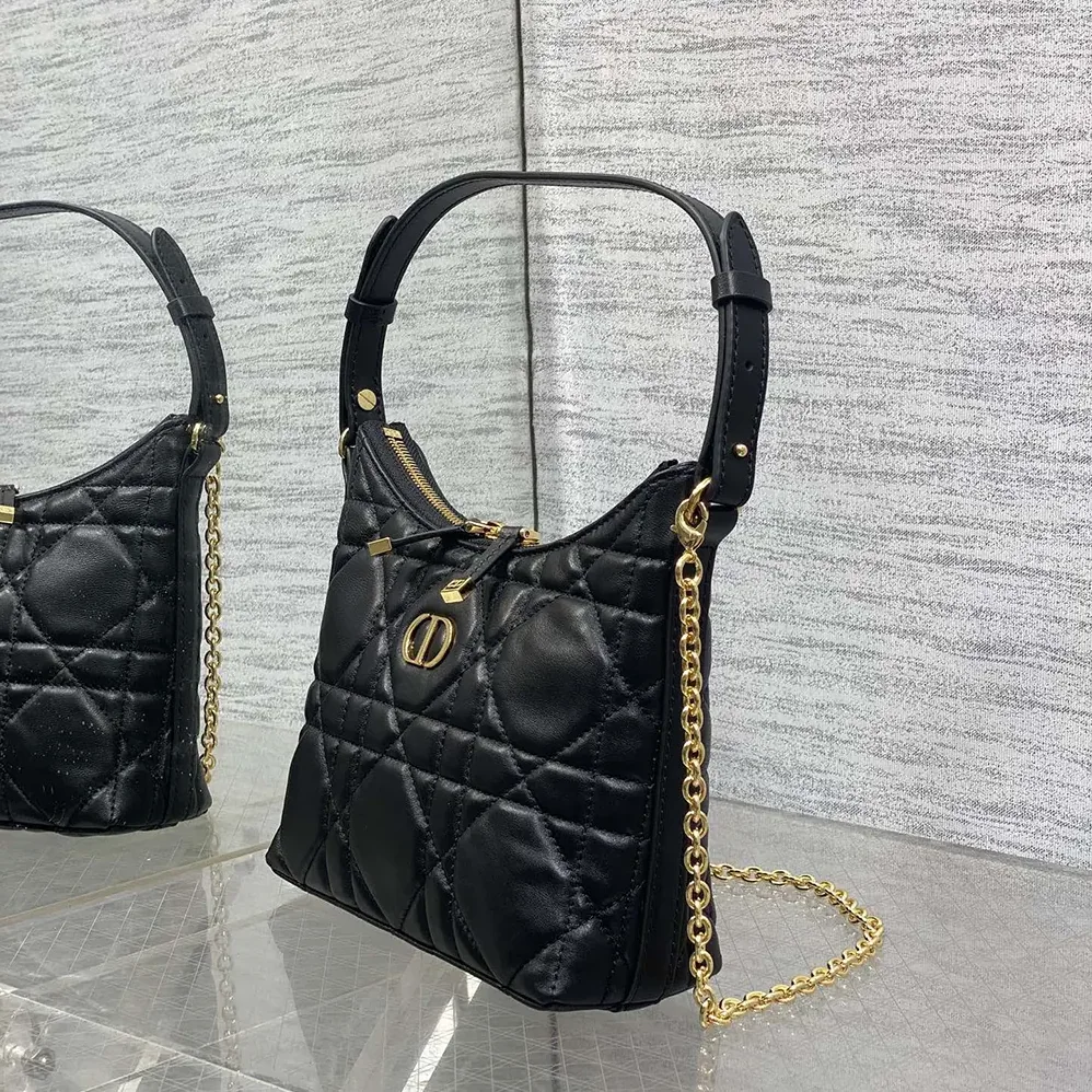 Dior Miss Caro Diorling Mini Bag with Chain Black Macrocannage Lambskin for Women Dior Miss Caro Diorling Mini Bag with Chain Black Macrocannage Lambskin for Women