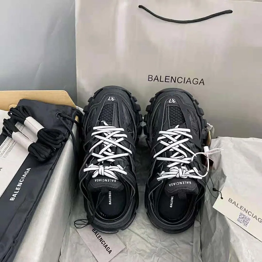 Balenciaga Track Mule in Black Mesh and Nylon for Women Balenciaga Track Mule in Black Mesh and Nylon for Women