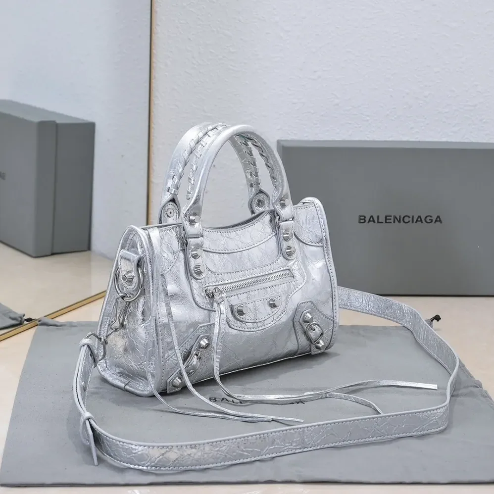 Balenciaga Le City Small Bag Metallized in Silver for Women Balenciaga Le City Small Bag Metallized in Silver for Women
