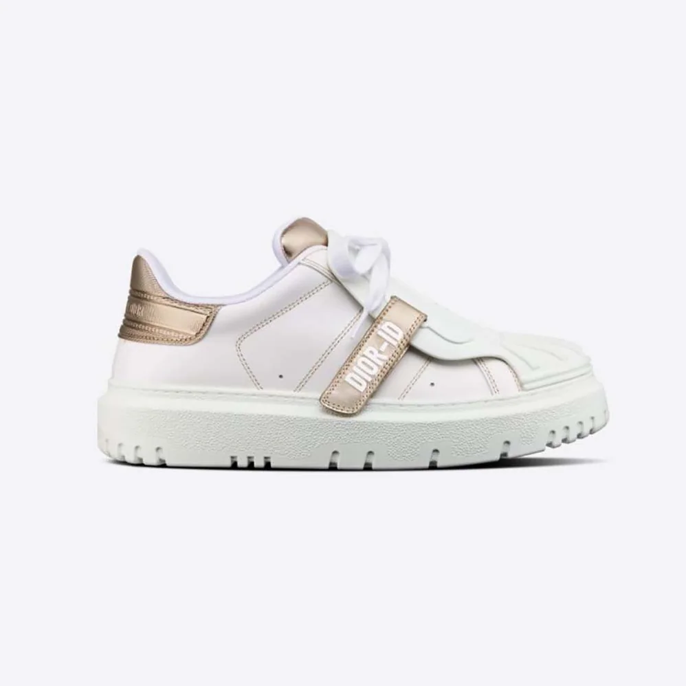 Dior Dior-id Sneaker White Calfskin and Gold for Women in Tone Laminate