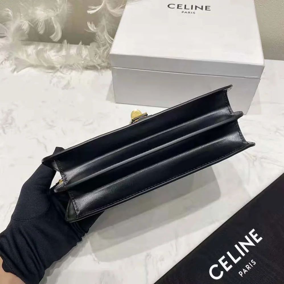 Celine Chain Bag 16 in Satinated Calfskin for Women in Black Celine Chain Bag 16 in Satinated Calfskin for Women in Black