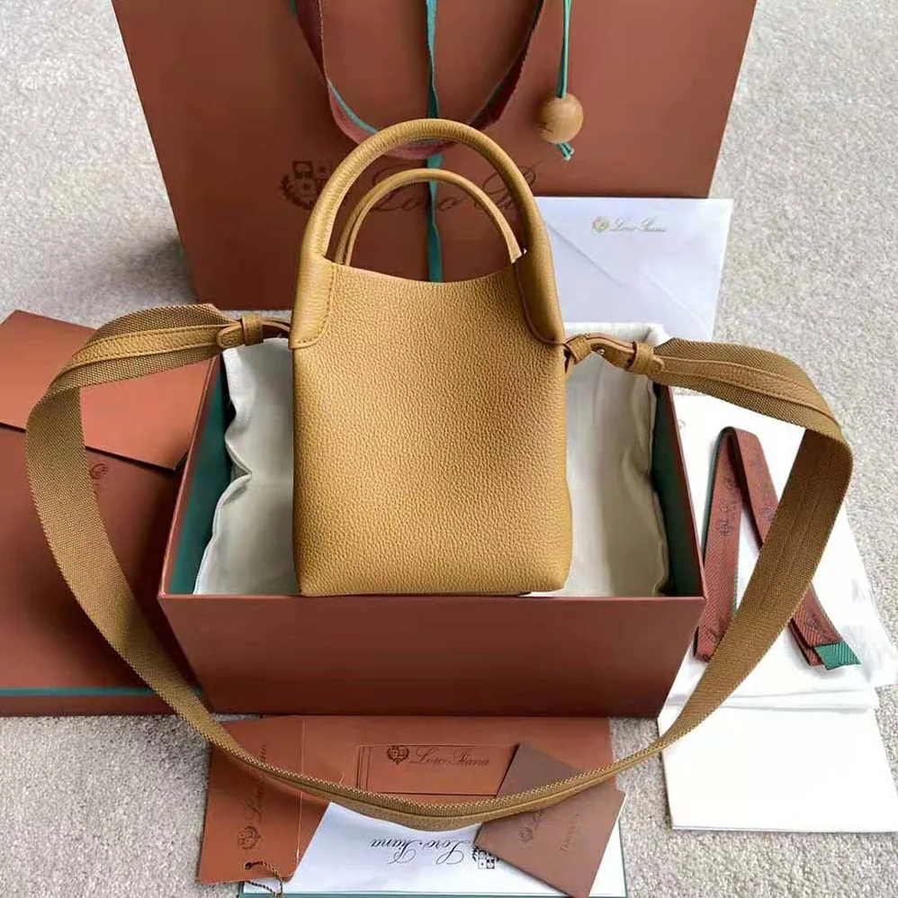 Loro Piana Micro Bale Bag in Calfskin Leather for Women in Brown Loro Piana Micro Bale Bag in Calfskin Leather for Women in Brown