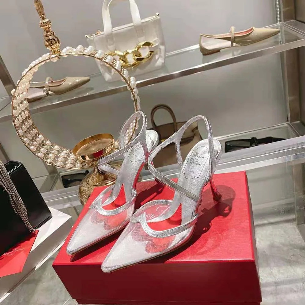Roger Vivier I Love Vivier Slingback Pumps in PVC for Women in Silver Roger Vivier I Love Vivier Slingback Pumps in PVC for Women in Silver