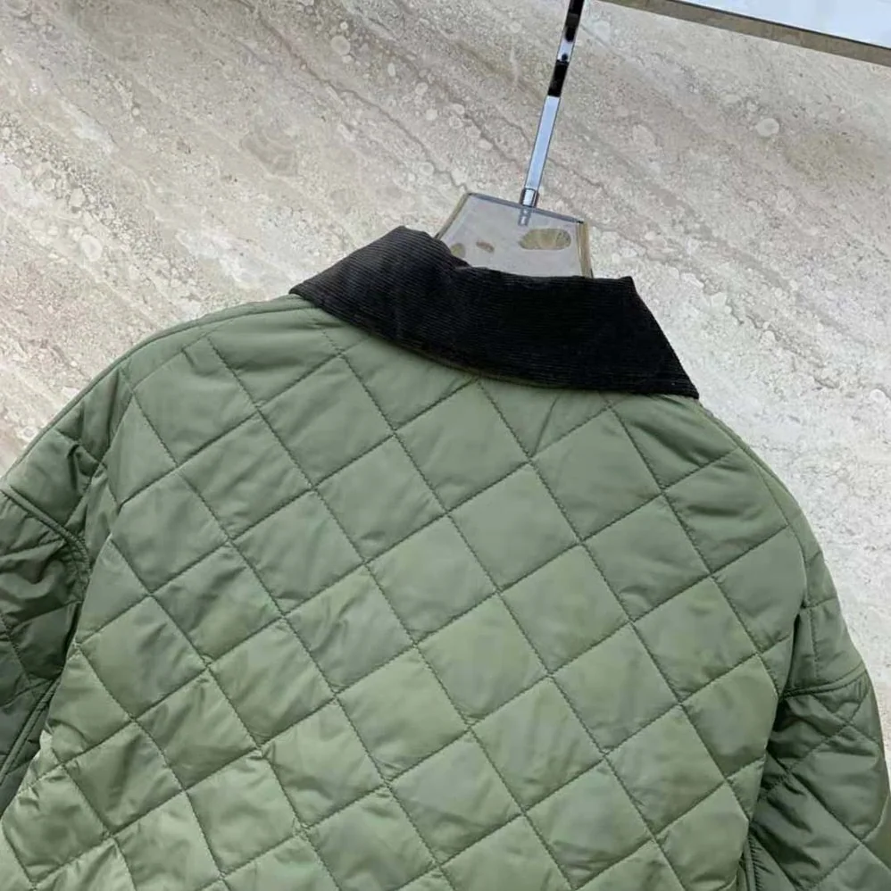 Prada Light Re-Nylon Jacket with Enameled Metal Triangle Logo for Women in Dark Green