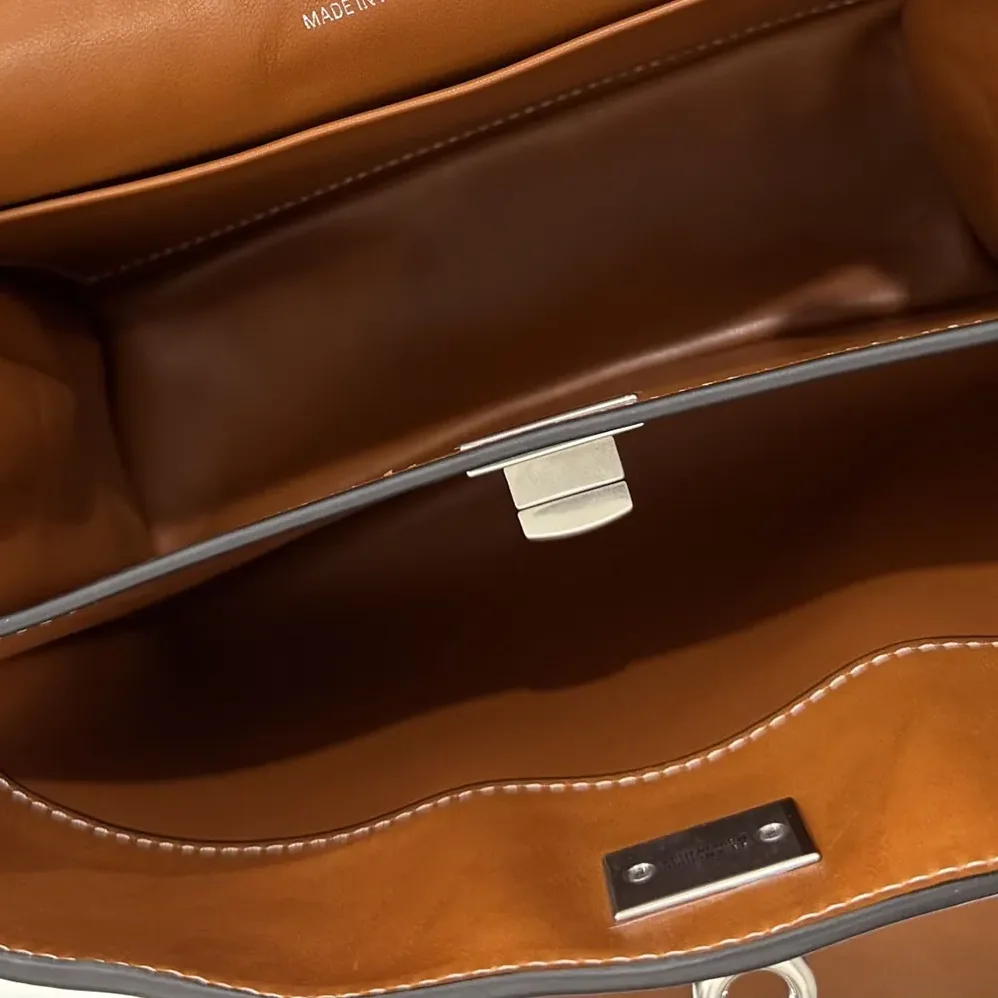Balenciaga Rodeo Handbag Mini in Tan Cowboy Vegetable Tanned Lambskin Aged for Women in silver Hardware