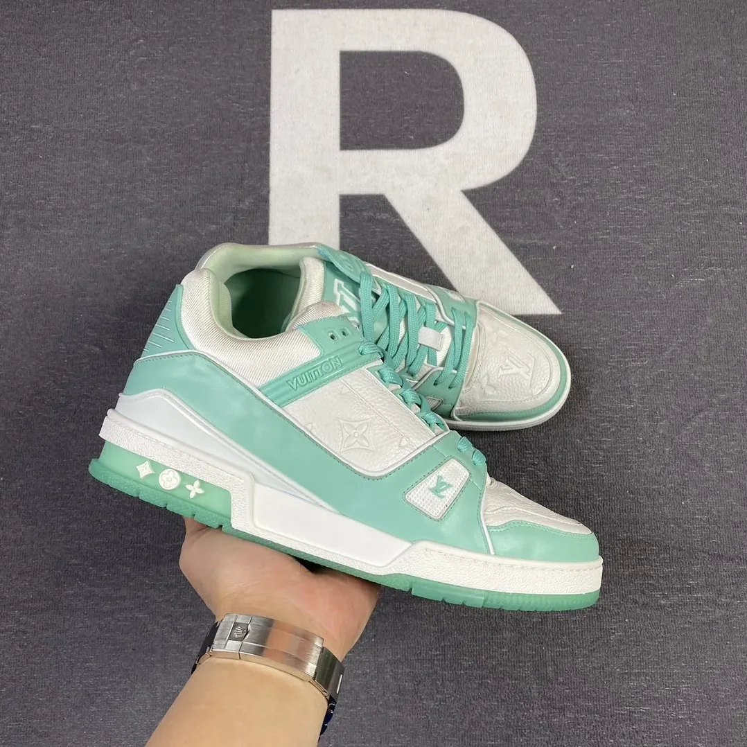 Louis Vuitton Trainer Sneaker Rubber Monogram Mint Virgil Abloh Louis Vuitton Trainer Sneaker Rubber Monogram Mint Virgil Abloh