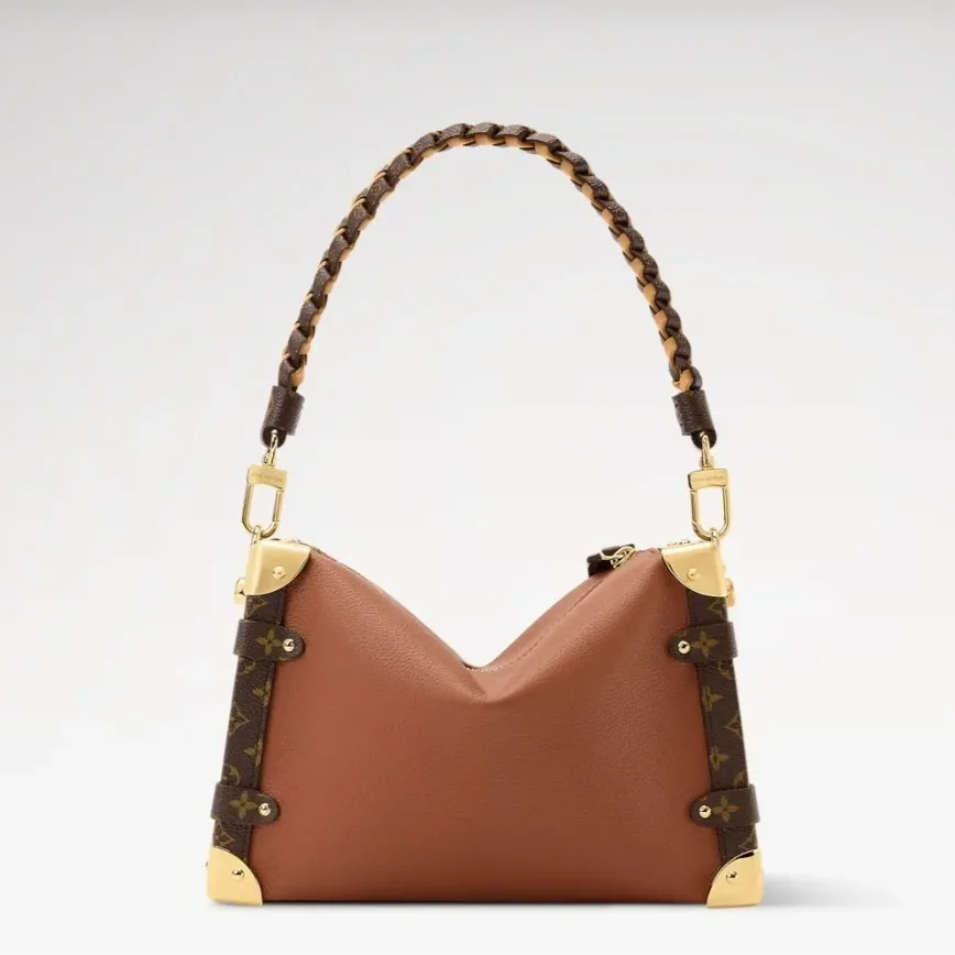 Louis Vuitton Side Trunk MM Shoulder Bag in Cognac Gold Hardware