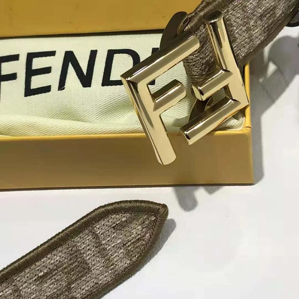 Fendi Brown Fabric Belt for Women