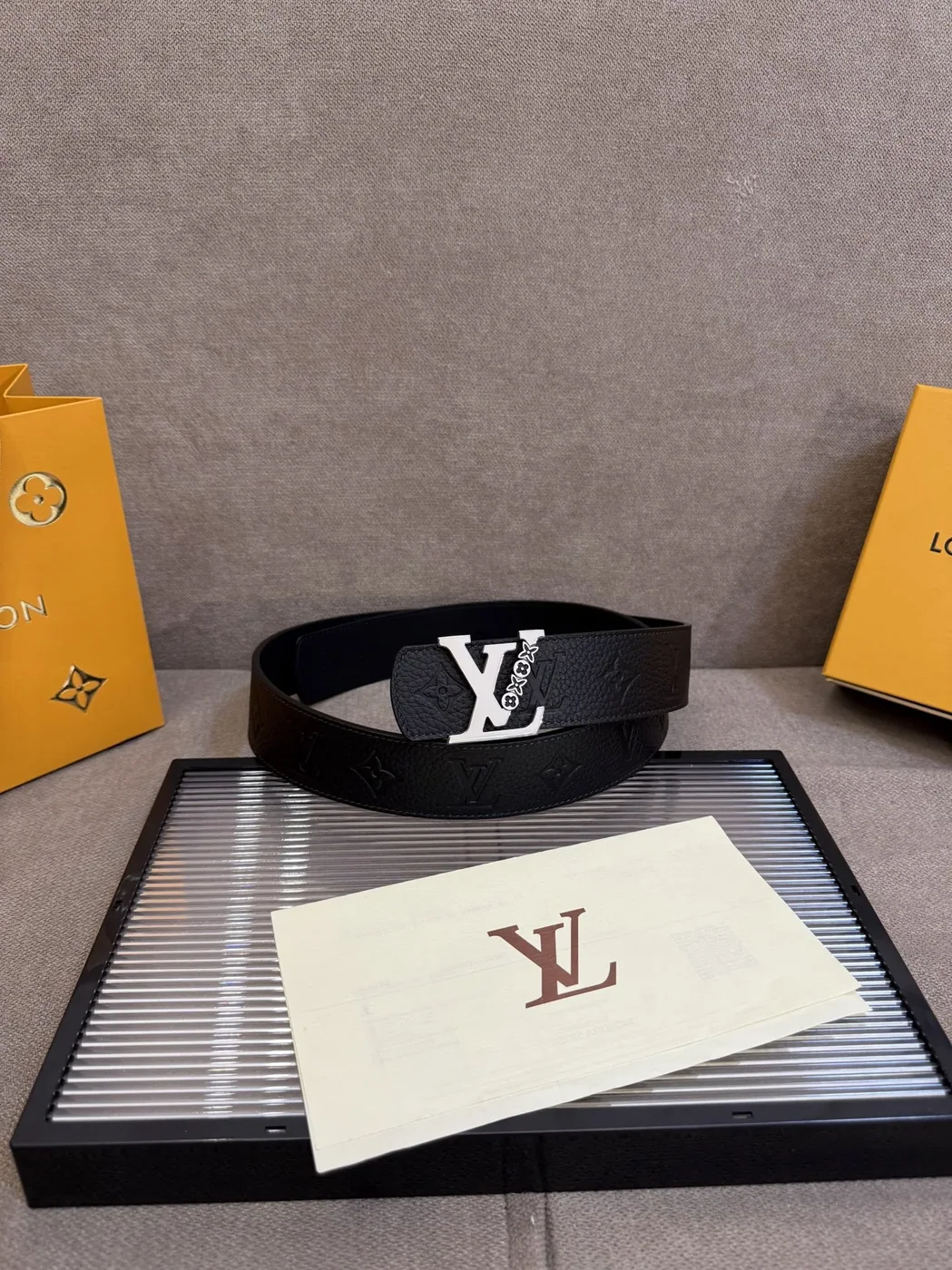Louis Vuitton LV Initiales Monogram Belt Black With Silver Buckle Louis Vuitton LV Initiales Monogram Belt Black With Silver Buckle