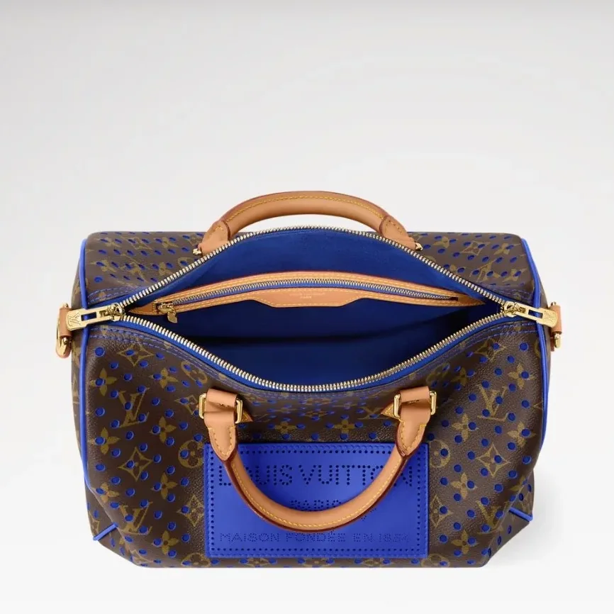 Louis Vuitton Speedy Soft 30 Top Handle Bag in Neon Wave Gold Hardware
