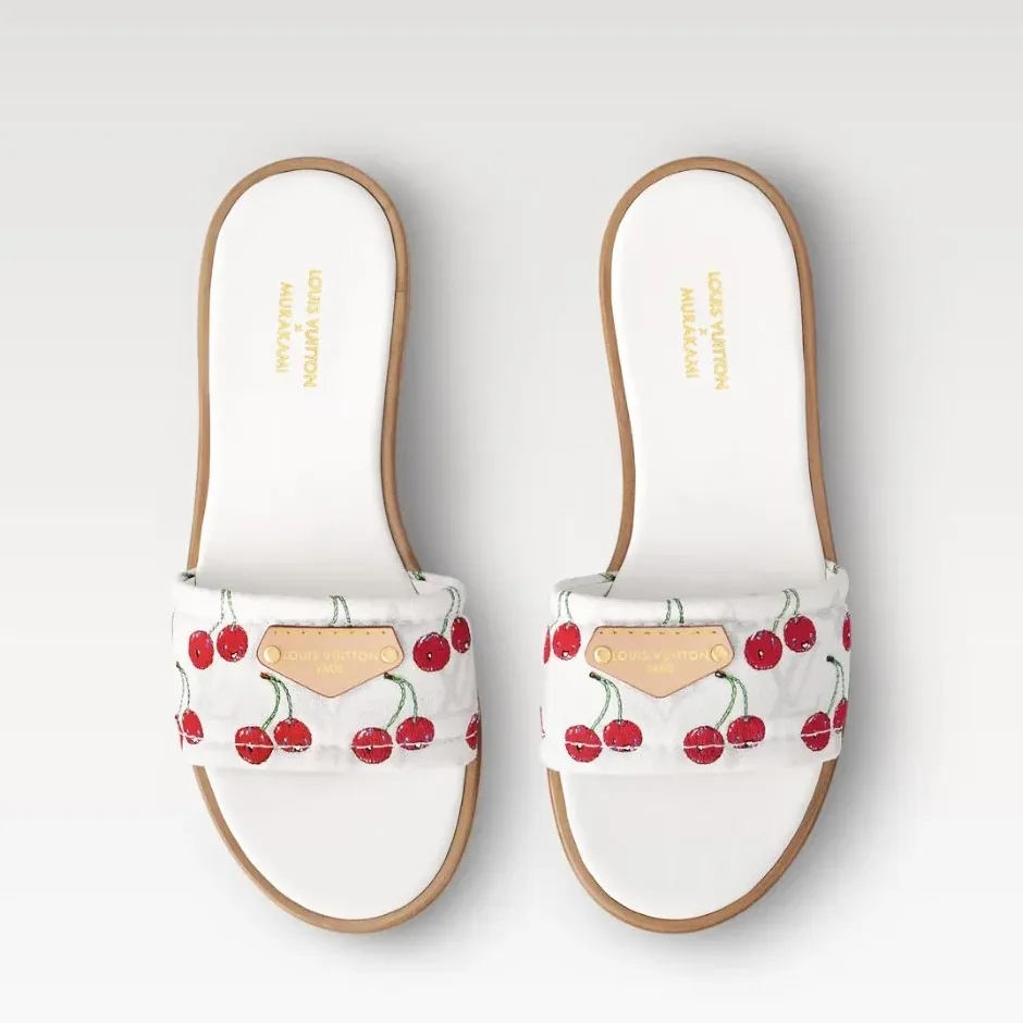 Louis Vuitton LV x TM Lily Flat Mule White 1AHM34 Louis Vuitton LV x TM Lily Flat Mule White 1AHM34