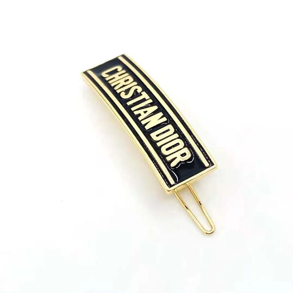 Dior Dior-ID Barrette Gold-Finish Metal and Black Lacquer for Women Dior Dior-ID Barrette Gold-Finish Metal and Black Lacquer for Women