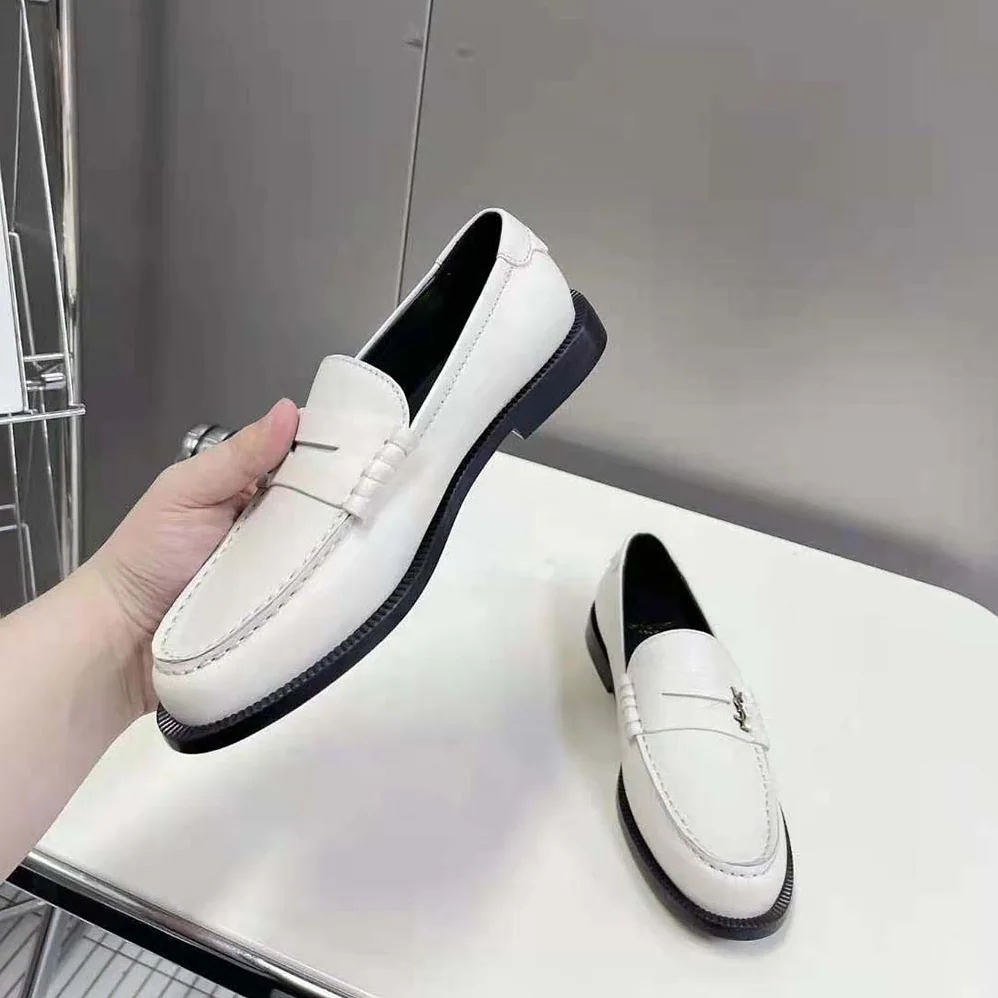 Celine Le Loafer Penny Slippers in Smooth Leather for Women in White Celine Le Loafer Penny Slippers in Smooth Leather for Women in White