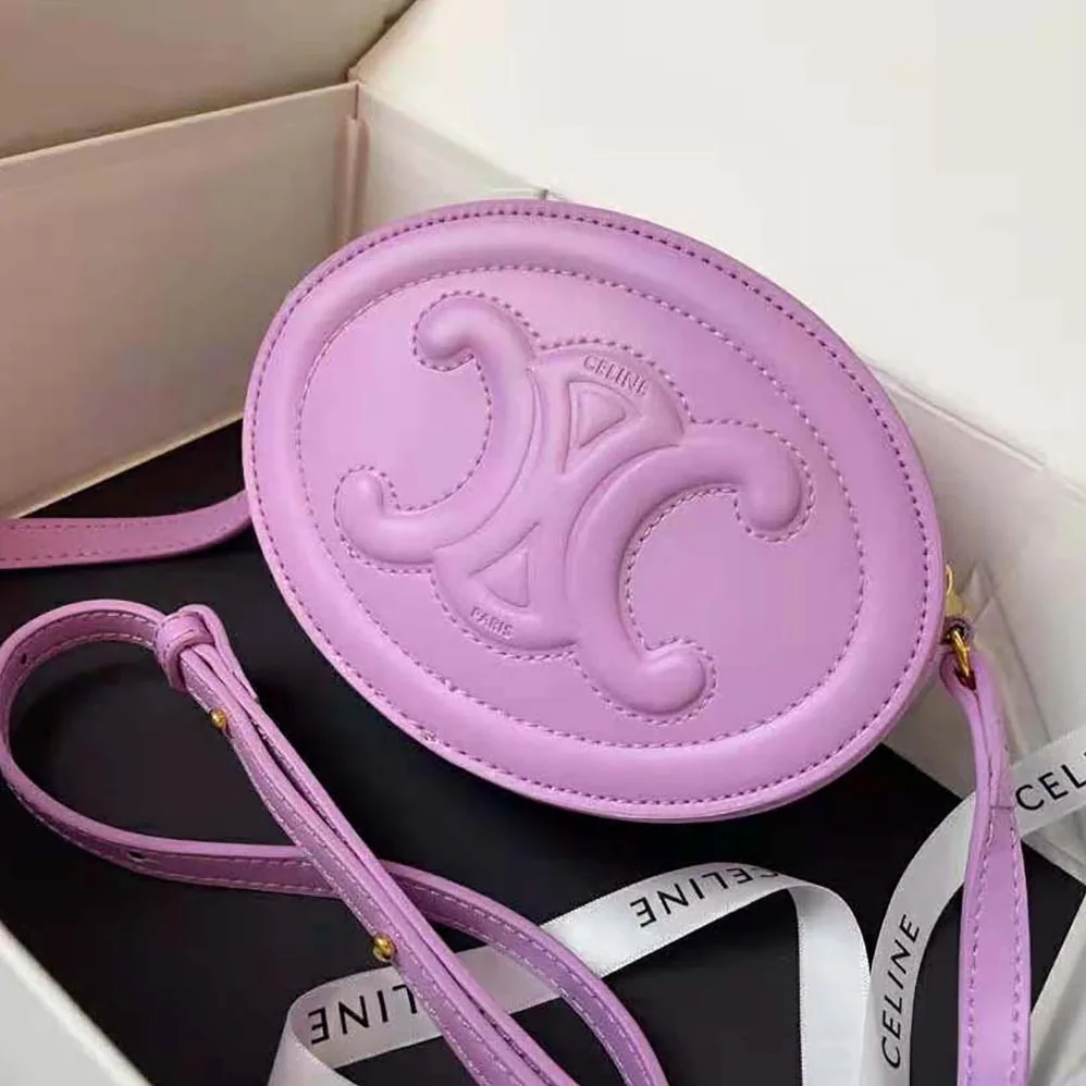 Celine Crossbody Oval Purse Cuir Triomphe in Smooth Calfskin for Women in Purple Celine Crossbody Oval Purse Cuir Triomphe in Smooth Calfskin for Women in Purple