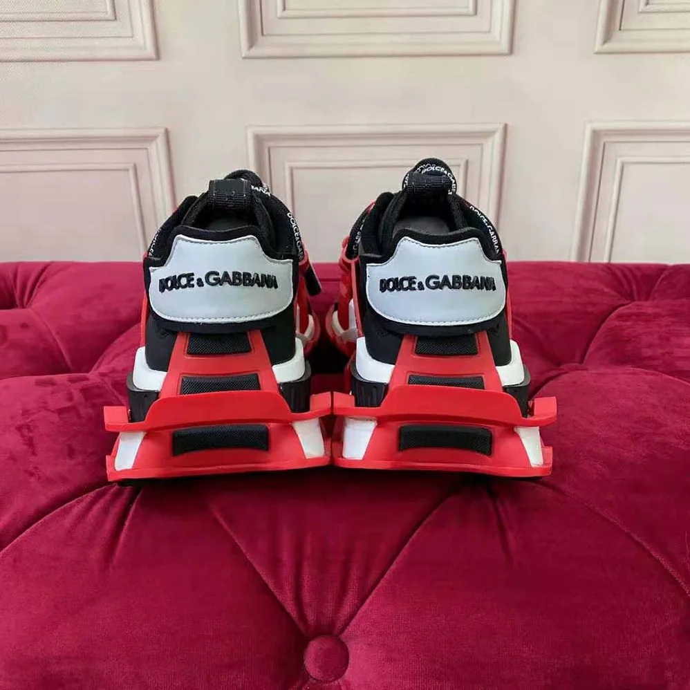 Dolce Gabbana D&G Mixed-Material Space Sneakers for Men in Maroon