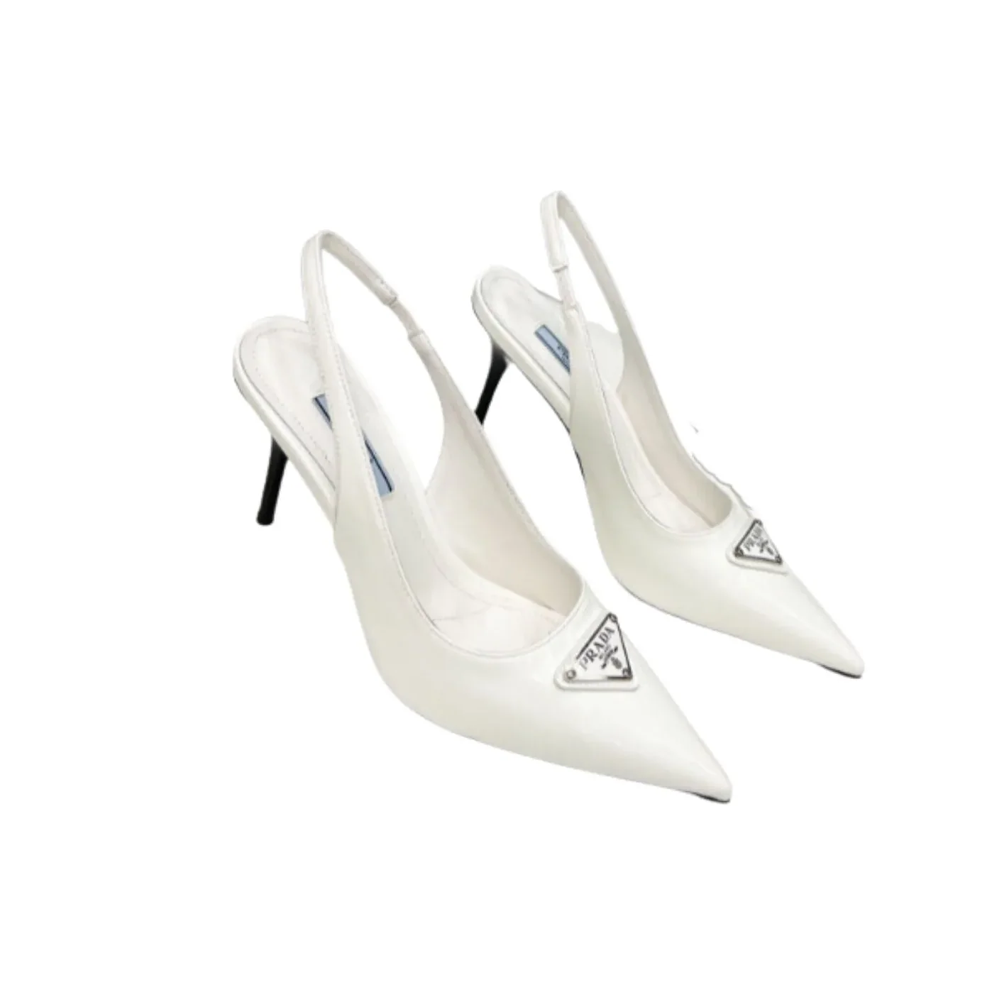 Prada Brushed Sling Pumps White Prada Brushed Sling Pumps White