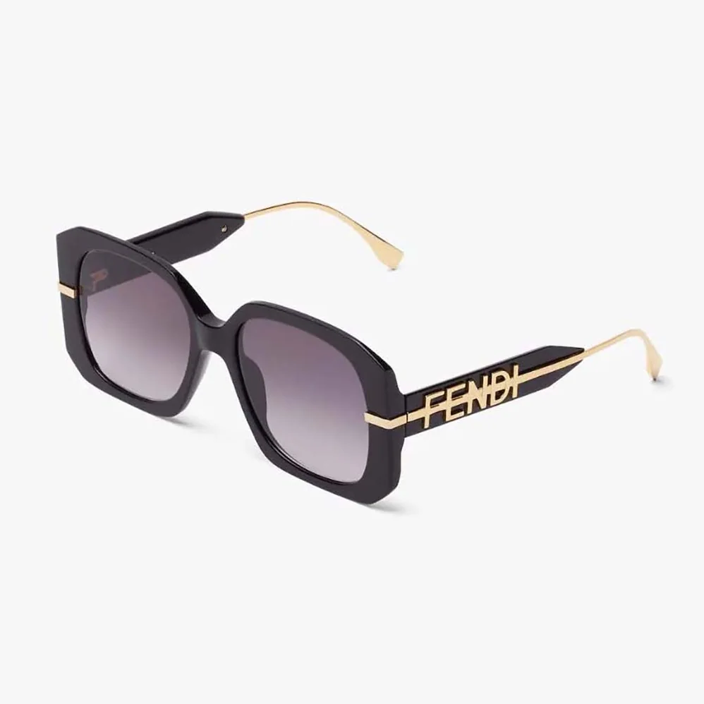 Fendi Fendigraphy Black Acetate Sunglasses for Women
