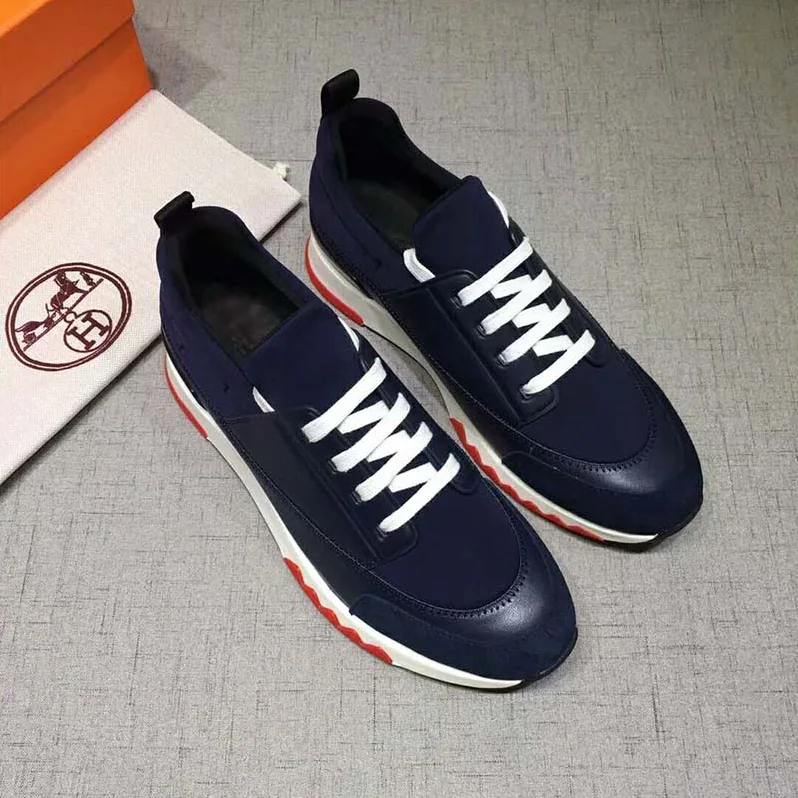 Hermes Shoes Stadium Sneaker for Men in Blue Hermes Shoes Stadium Sneaker for Men in Blue