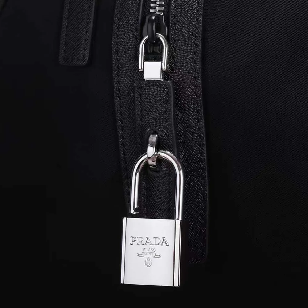 Prada Re-Nylon and Saffiano Leather Duffle Bag for Men in Black