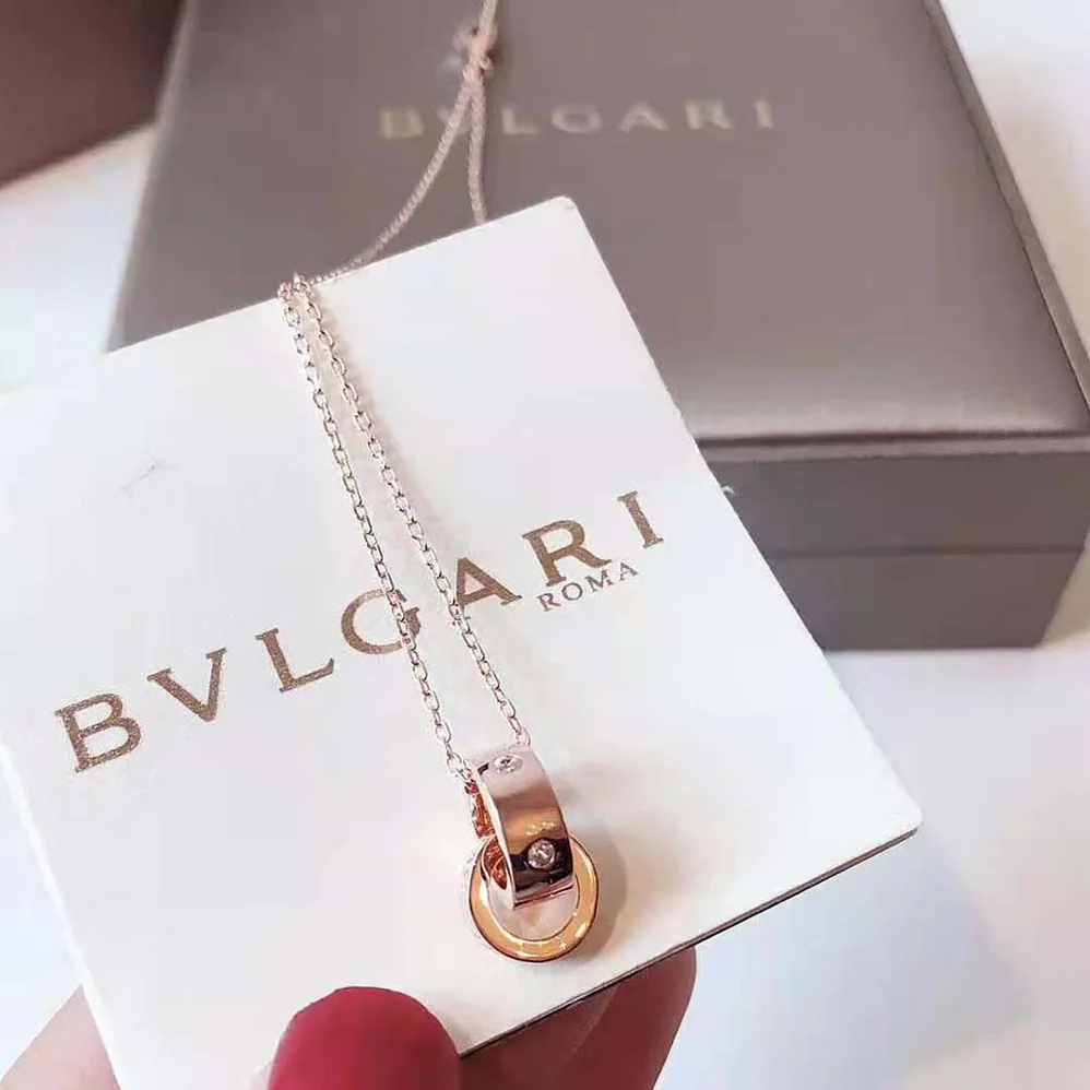 Bvlgari Necklace with 18 KT Rose Gold Chain for Women Bvlgari Necklace with 18 KT Rose Gold Chain for Women