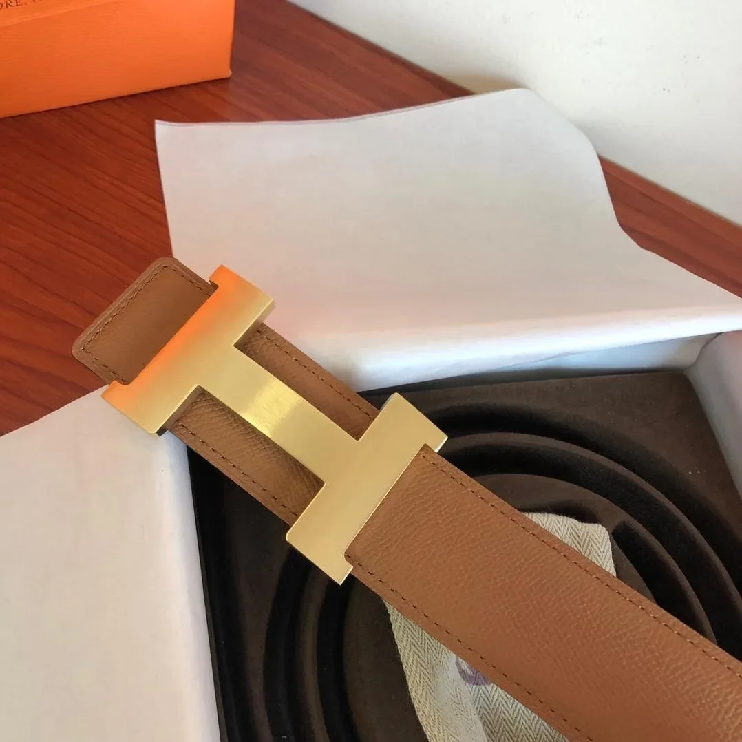 Hermes Mini Constance Guillochee Belt Buckle & Reversible Brown