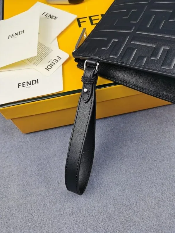 Fendi Flat Pouch Black Nappa Pouch / FF 7VA491A72VF0GXN Fendi Flat Pouch Black Nappa Pouch / FF 7VA491A72VF0GXN
