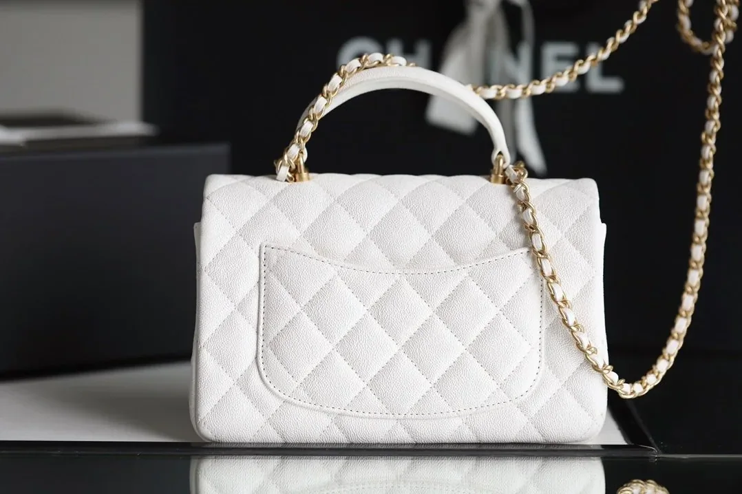Chanel Flap Bag Mini Crossbody in White Gold Hardware Chanel Flap Bag Mini Crossbody in White Gold Hardware