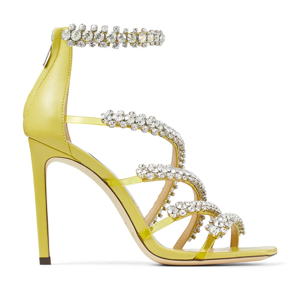 Jimmy Choo Josefine 100 Sunbleached Nappa Sandals with Crystal Embellishment for Women Jimmy Choo Josefine 100 Sunbleached Nappa Sandals with Crystal Embellishment for Women