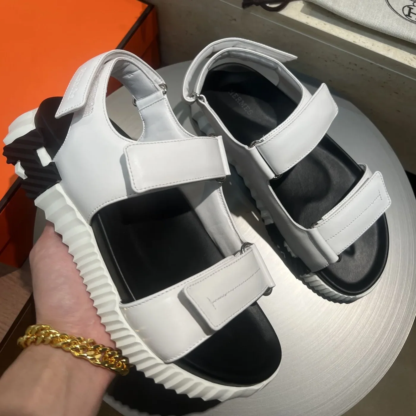 Hermes Junior Sandals Blanc Hermes Junior Sandals Blanc