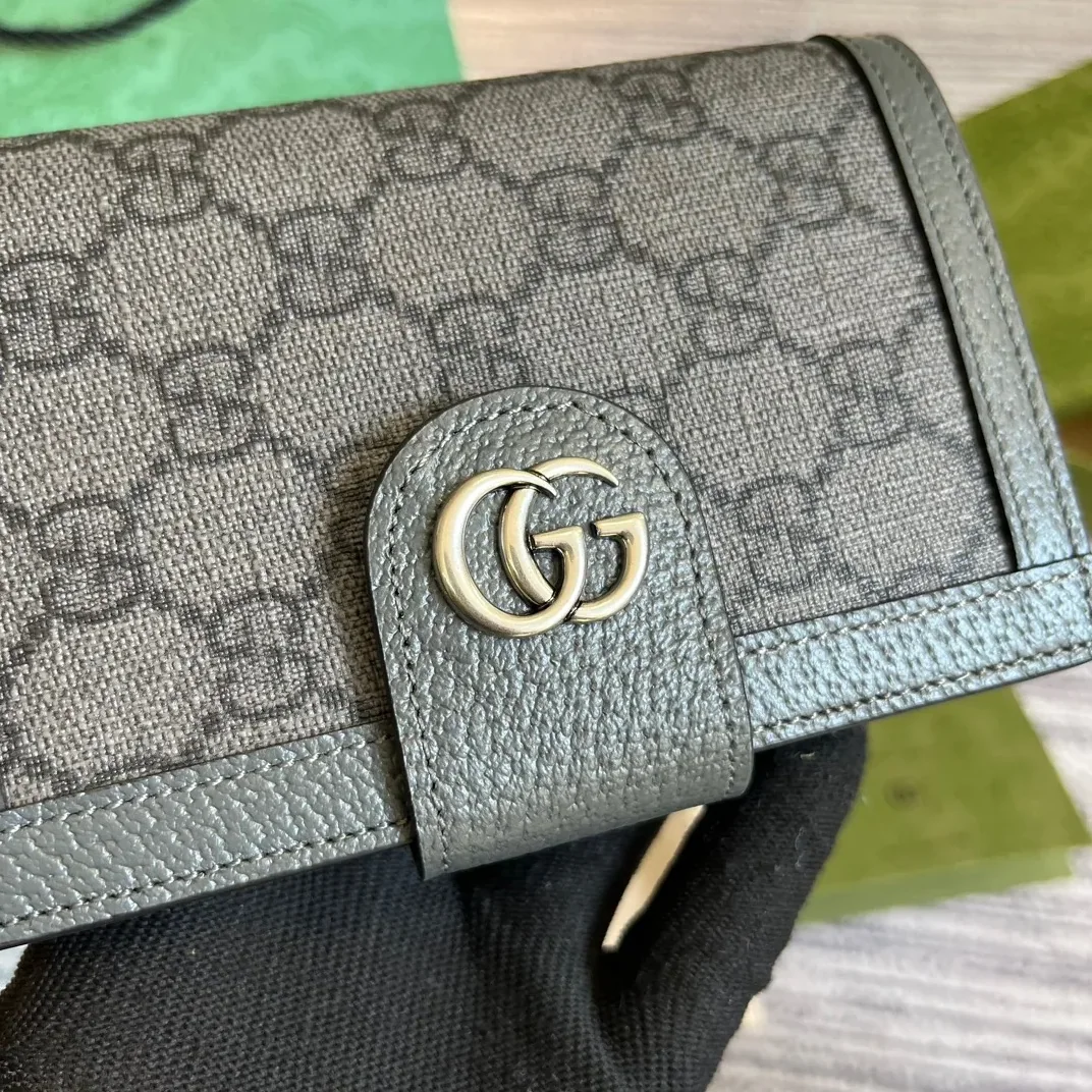 Gucci Ophidia Card Case Supreme Canvas Grey /