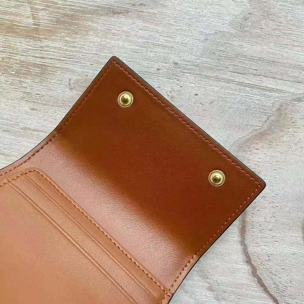 Celine Folded Compact Wallet in Triomphe Canvas and Lambskin for Women
