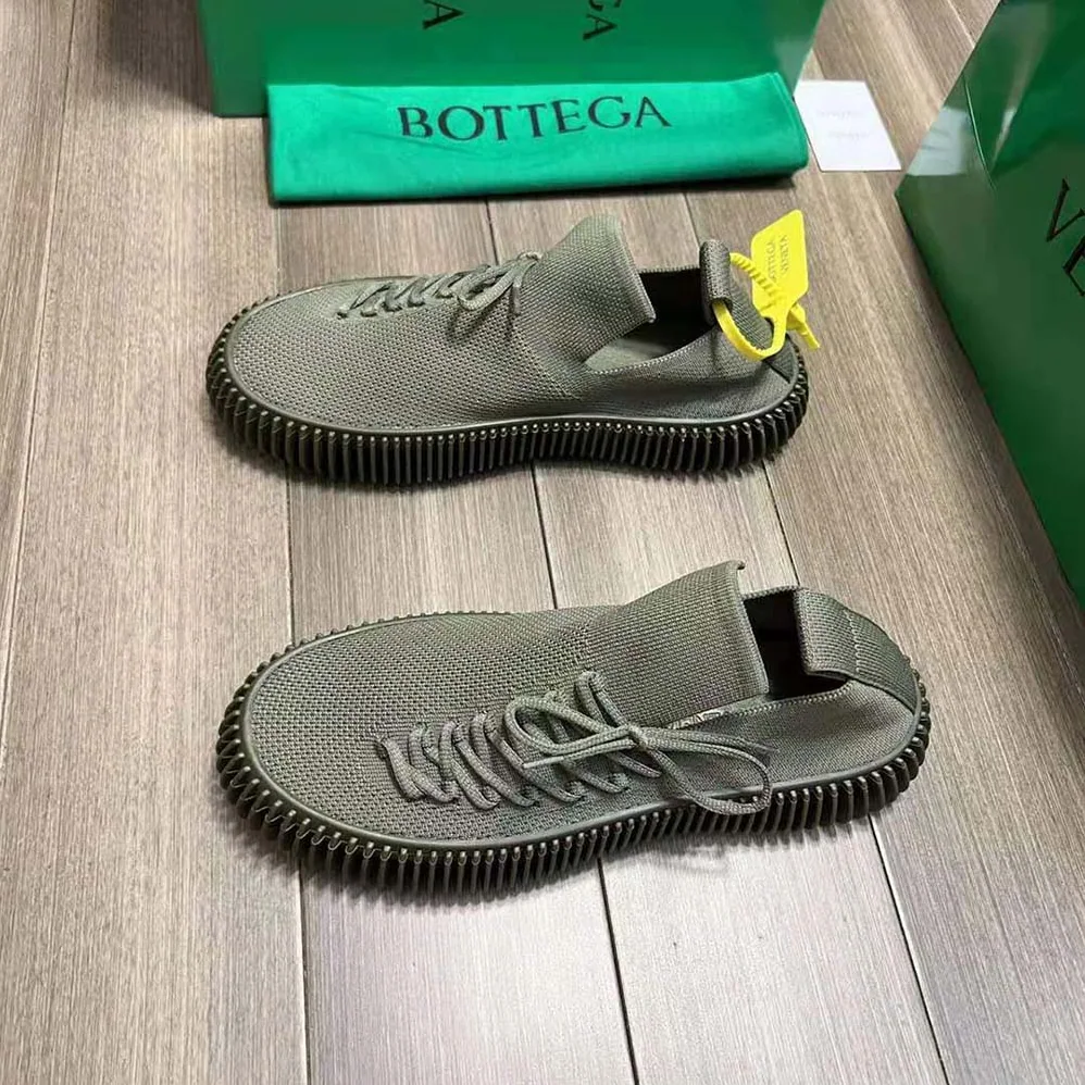 Bottega Veneta Ripple Tech Knit Lace-up Sneakers for Unisex in Green Bottega Veneta Ripple Tech Knit Lace-up Sneakers for Unisex in Green