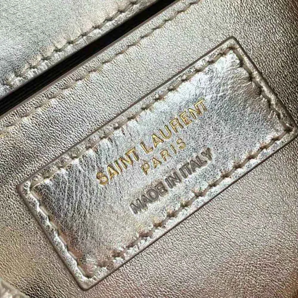Saint Laurent YSL Monogram Mini Nolita in Lame Leather for Women