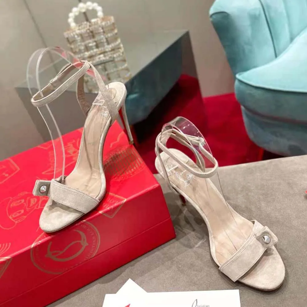 Christian Louboutin Umberta 100 mm in Suede Calfskin for Women in Sandy