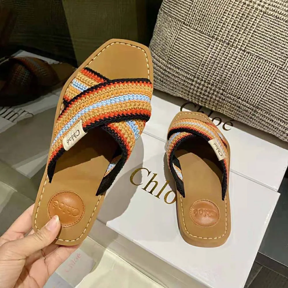 Chloe Woody Flat Mule for Women in Black