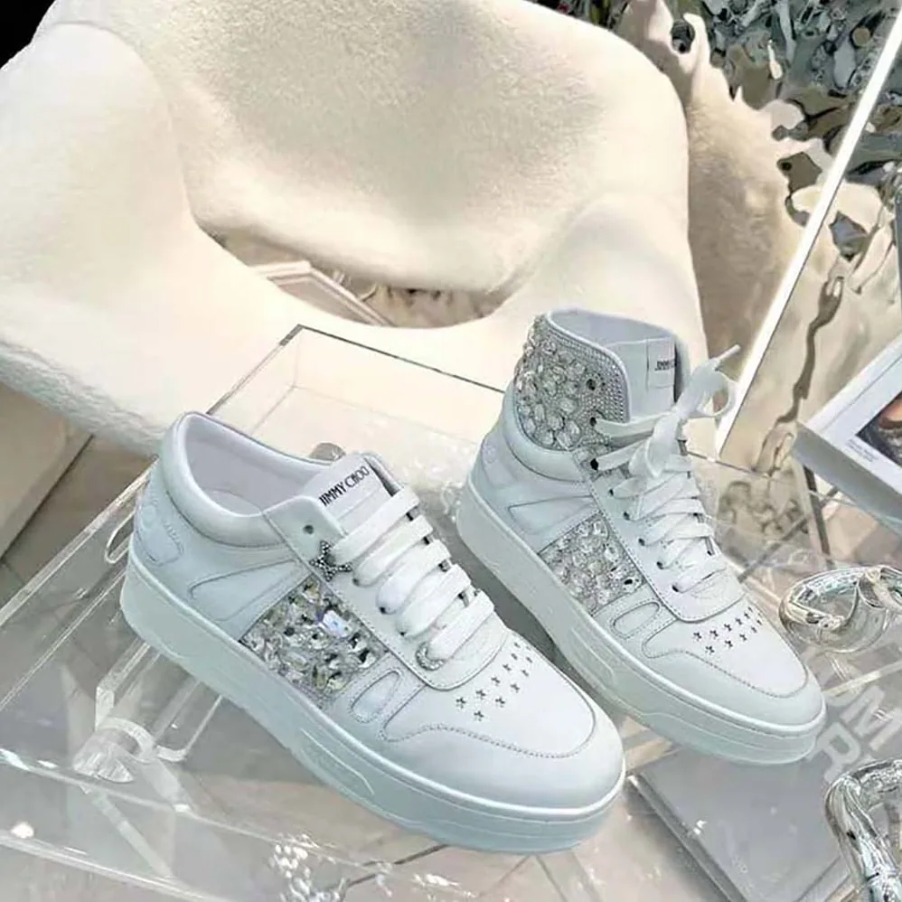Jimmy Choo Hawaii Hi Top/F White Nappa Leather High for Women in Top Trainers Jimmy Choo Hawaii Hi Top/F White Nappa Leather High for Women in Top Trainers