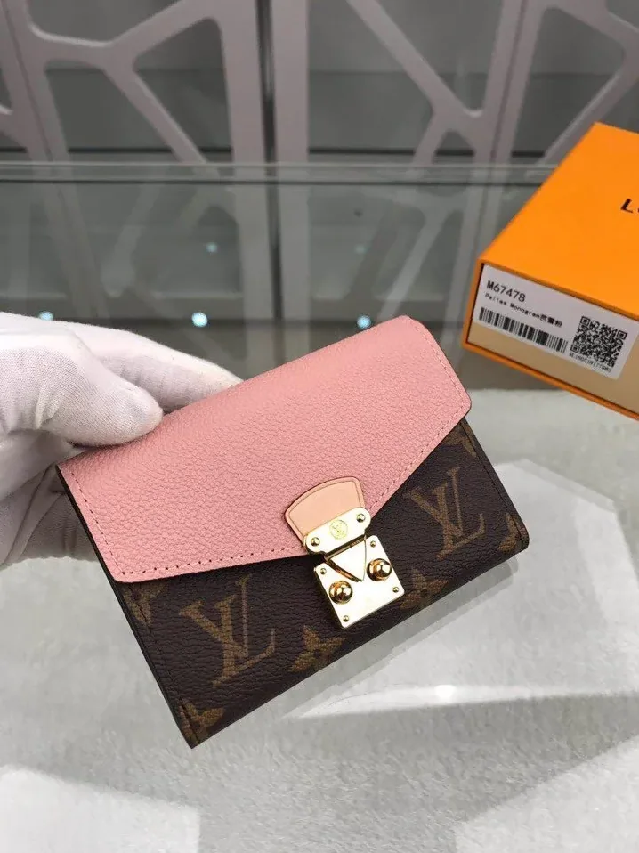Louis Vuitton Pallas Compact Wallet Combines Monogram Canvas Pink Louis Vuitton Pallas Compact Wallet Combines Monogram Canvas Pink