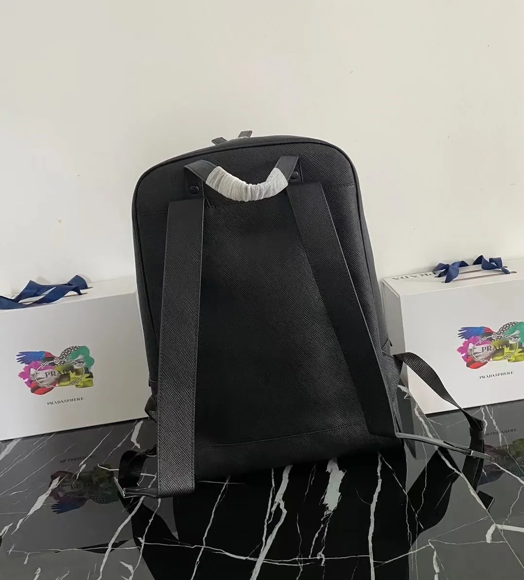 Prada Saffiano Backpack Black / 2VZ102_2FAD_F0002_V_OOO Prada Saffiano Backpack Black / 2VZ102_2FAD_F0002_V_OOO