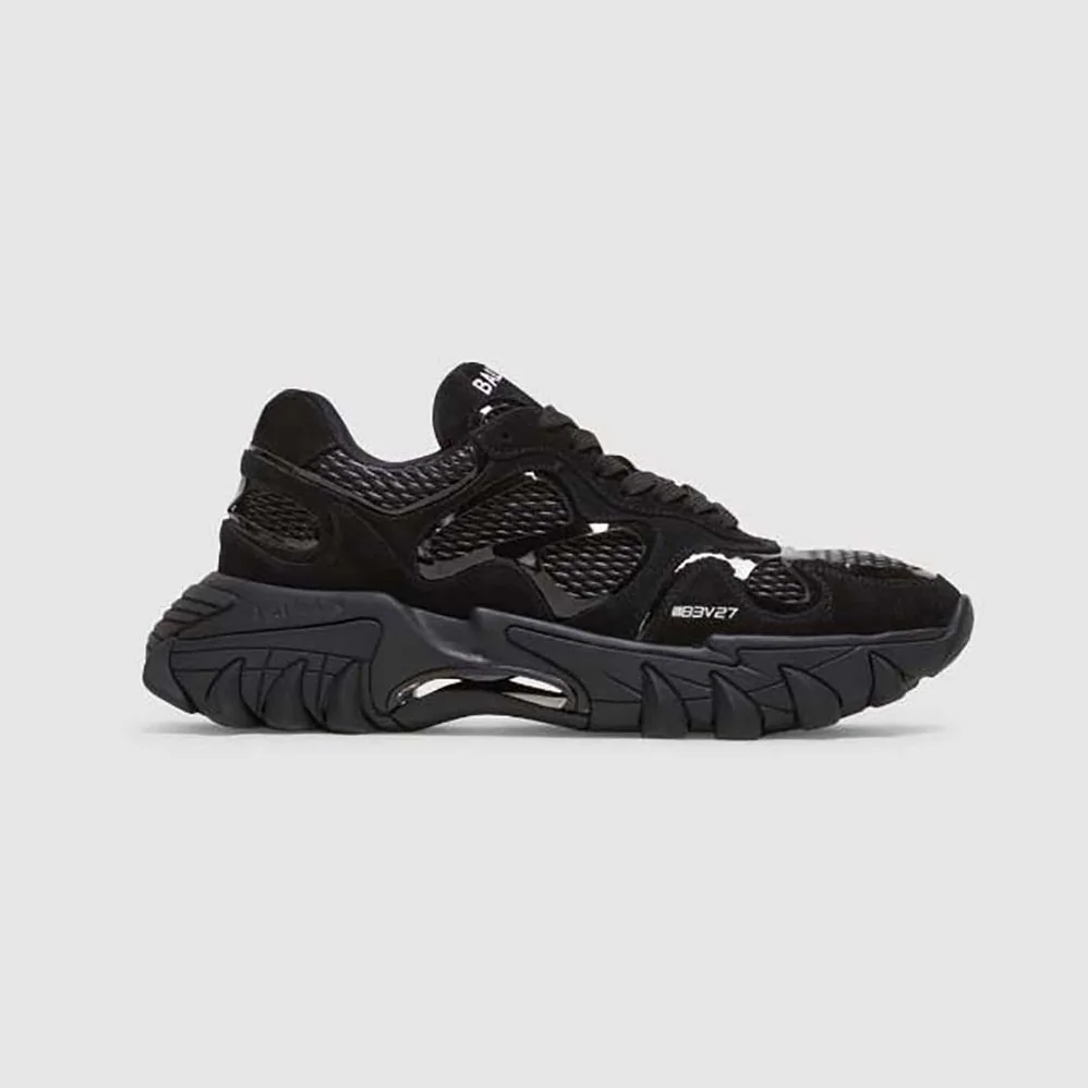 Balmain B-East Trainer in Leather Suede and Mesh for Unisex in Black