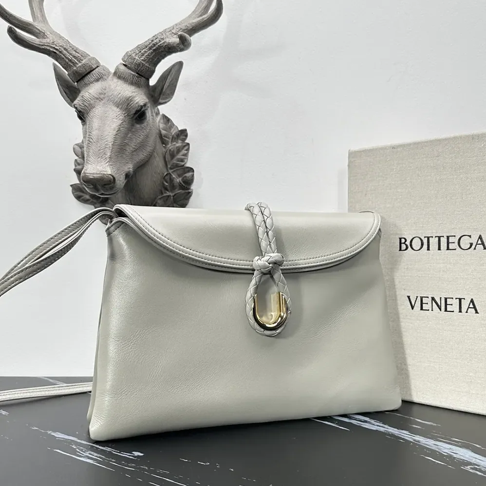 Bottega Veneta Liberta Cross-body Bag in Smooth Calf Leather for Women in Silver