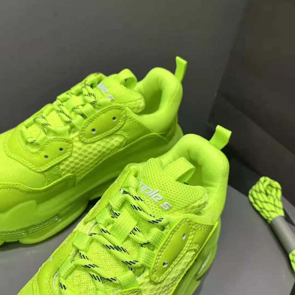 Balenciaga Triple S Clear Sole Sneaker in Neon Yellow Double Foam and Mesh for Women Balenciaga Triple S Clear Sole Sneaker in Neon Yellow Double Foam and Mesh for Women